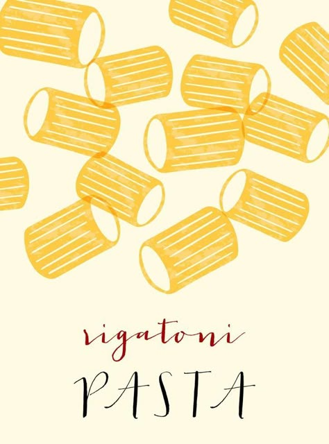 Rigatoni Italian pasta. Rigatoni poster illustration. Modern print for menu design, cook - #logo #logodesign #elegantlogo Spaghetti Illustration Graphic Design, Pasta Menu Design, Pasta Poster Design, Pasta Graphic Design, Italian Menu Design, Italian Food Illustration, Pasta Illustration, Italian Graphic Design, Italian Prints