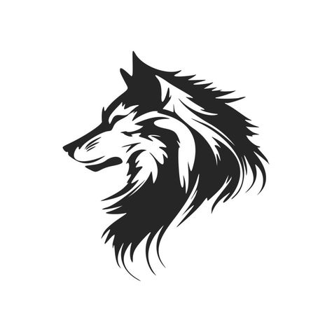 Stylish black and white wolf vector logo design. Black And White Wolf, Wolf Emblem, Wolf Vector, Wolf Logo, Texture Graphic Design, Dragon Ball Super Art, Small Tattoos For Guys, Wolf Design, Wolf Tattoos