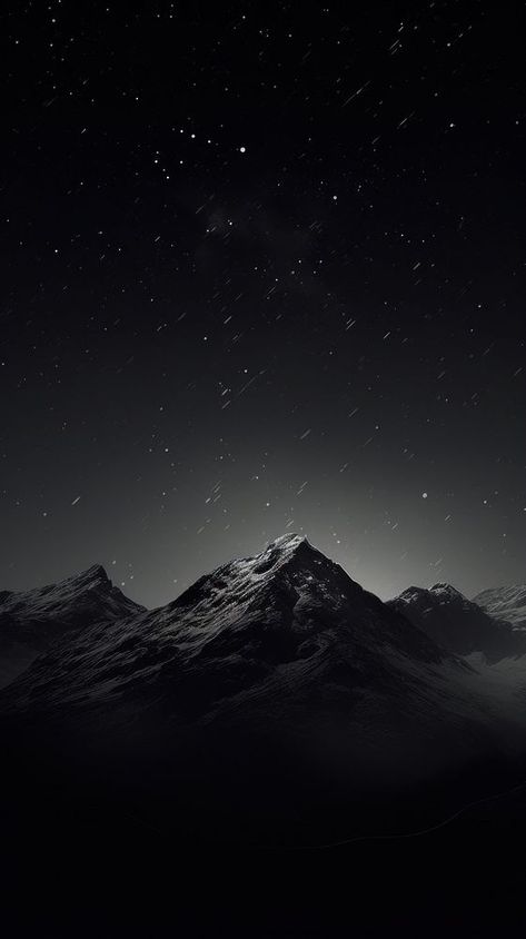 Dark aesthetic mountain wallpaper outdoors nature night. | premium image by rawpixel.com / Chaiwoot Pooh Mountain And Moon Wallpaper, Mountain Dark Aesthetic, Dark Neutral Aesthetic Wallpaper, Night Mountain Aesthetic, Dark Mountain Aesthetic, Dark Mountain Wallpaper, Black Mountain Wallpaper, Black Sky Wallpaper, Aesthetic Mountain Wallpaper