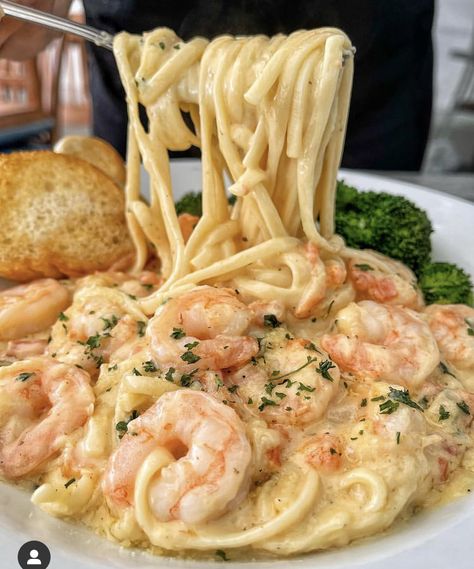 Alfredo Linguini, Creamy Shrimp Alfredo, Saucy Pasta, Ital Food, Flavorful Shrimp, Shrimp Alfredo, Meat Diet, Grilled Shrimp Recipes, Seafood Appetizers