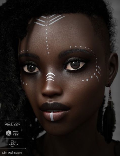 Cant wait to see this project! 📸: Handspan Studios 🚫: I do not own any rights to this. Please support original artist‼️ #characterart #darkaesthetic #darkhair #makeupideas Bodypainting, African Face Paint, Warrior Makeup, African Makeup, Festival Face Paint, Boho Makeup, Festival Face, Brown Eyeliner, Pintura Facial