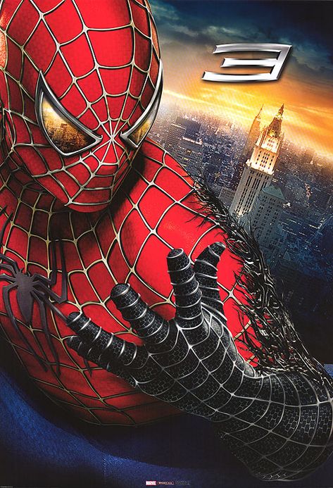 Spider-Man 3 (2007) Spider Man Trilogy, Art Spiderman, Dibujos Toy Story, Spider Man 3, Black Spiderman, Spiderman 3, Spiderman Movie, Spiderman Art, Amazing Spiderman