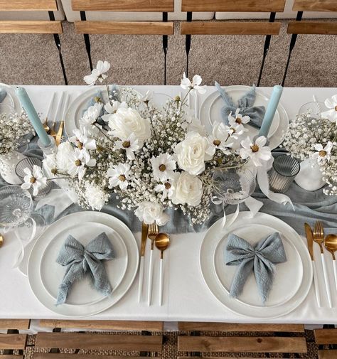 Baby Blue Weddings, Something Blue Bridal, Tafel Decor, Blue Bridal Shower, Light Blue Wedding, Blue Themed Wedding, בר מצווה, Dusty Blue Weddings, Blue Bridal