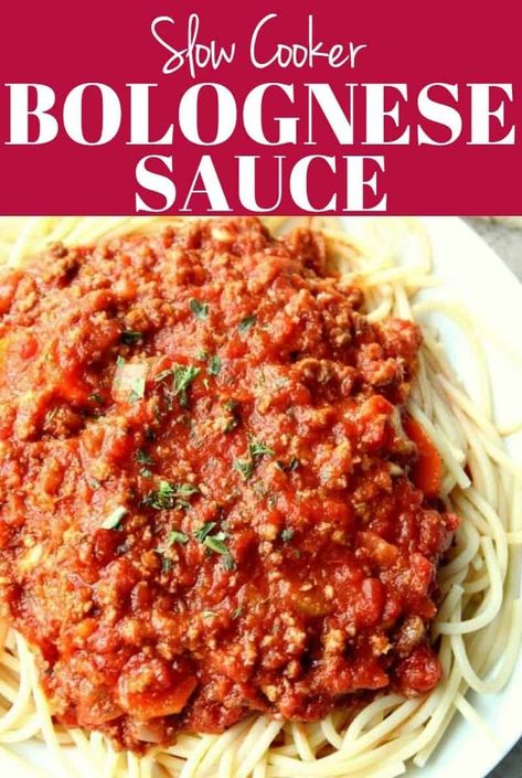 Best Pasta Sauce, Slow Cooker Bolognese Sauce, Homemade Bolognese Sauce, Slow Cooker Meat, Slow Cooker Bolognese, Homemade Bolognese, Bolognese Pasta, Bolognese Sauce Recipe, Slow Cooker Spaghetti