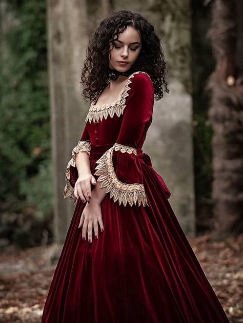 Rose Blooming Wine Red Velvet Ball Gown Theatrical Victorian Gown  #victoriandresses #victorianballgowns #historicaldresses #marieantoinettedresses #redvictoriandresses #velvetvictoriandresses Red Victorian Dress, Velvet Ball Gown, Victorian Ball Gowns, Rose Blooming, Gothic Gowns, Victorian Era Dresses, Victorian Gown, Red Ball Gown, Old Dresses