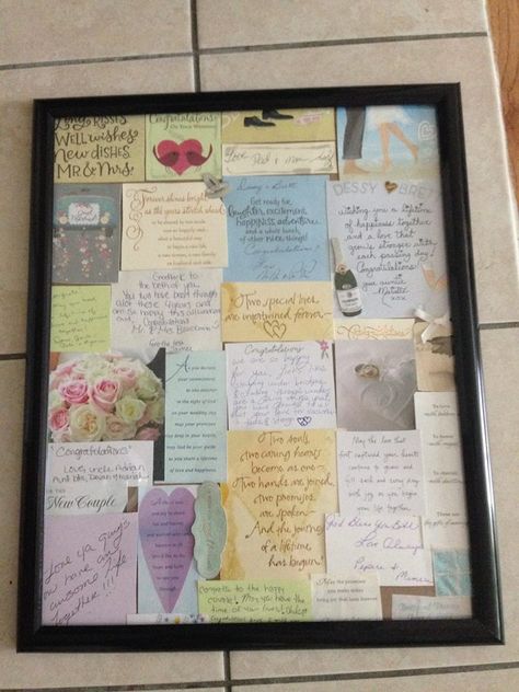 Framed Notes Display, What To Do With Wedding Cards After, What To Do With Wedding Cards, Card Keepsake Ideas, Framing Memories, Memories Box Diy, Framed Cards, Wedding Cards Keepsake, Craft Frames