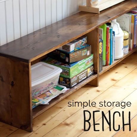 simple easy storage bench building plans Easy Diy Storage Bench, Long Storage Bench, Bench Building Plans, School Bench, Crate Nightstand, Bookshelf Diy, Diy Storage Bench, Wood Projects Plans, Room Bench