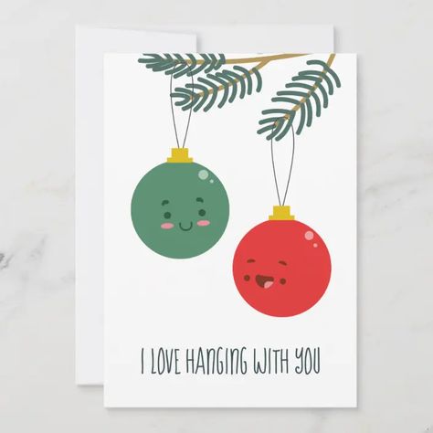 Handmade Christmas Cards Boyfriend, Christmas Pun Gifts, Christmas Cards For Couples, Love Christmas Card, Christmas Card For Friend, Christmas Pun Cards, Christmas Card For Bf, Christmas Card Messages Friends, Cute Christmas Messages