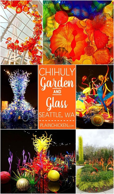 Chihuly Garden and Glass - Seattle, WA - do NOT miss this on your trip to Seattle. The most AMAZING art exhibit I've ever seen. The photographs don't do it justice. I could have spent the entire day here. Chihuly Garden, Smash Glass, Glass Art Design, Plain Chicken, Wine Glass Art, Dale Chihuly, Glass Art Projects, Washington Usa, Art Exhibit