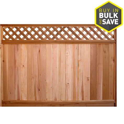 Severe Weather (Actual: 5.7-ft x 8-ft) Western Red Cedar Lattice-top Fence Panel Fence Vines, Fence With Lattice, Fence Architecture, Fence Drawing, Fence Brick, Fence Driveway, Fence Photography, Lattice Fence Panels, Fence With Lattice Top