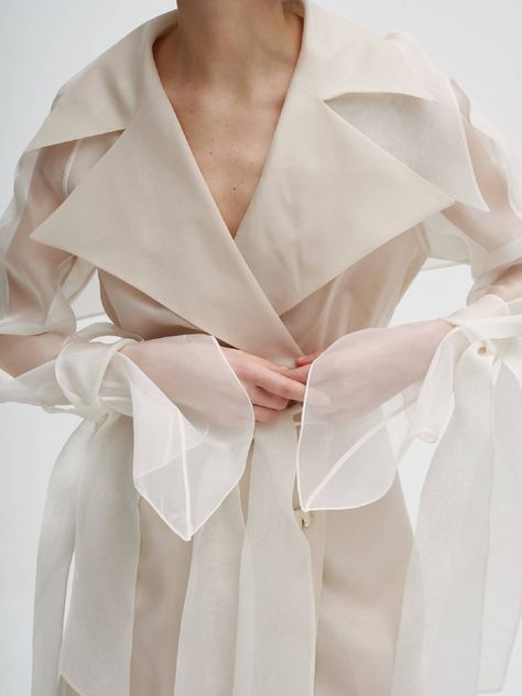 Is Made To Order The New Sustainable Norm? | NOT JUST A LABEL Sharon Wauchob, Italian Shirts, Bride Ideas, Brunette Models, Cotton Slip, Belt Belt, Ivory Silk, Large Buttons, Fashion Baby