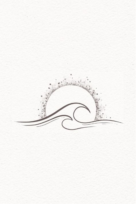 Wave Tattoo Foot, Ocean Wave Tattoo, Simple Wave Tattoo, Tattoo Sonne, Tricep Tattoos, Small Wave Tattoo, Thumb Tattoos, Surf Tattoo, Clever Tattoos