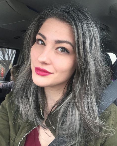 Too early to tell if the greys I'm embracing will lead to white or salt and pepper hair when it grows out. Grey Hair Young, Grey Hair Don't Care, Scene Girl, Gorgeous Gray Hair, Grey Hair Inspiration, Beautiful Gray Hair, Grey Wig, Natural Gray Hair, Transition To Gray Hair