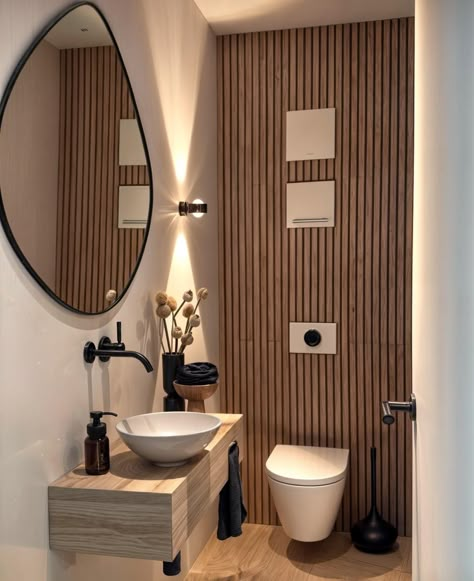 Small Downstairs Toilet, Downstairs Wc, Toilette Design, Toilet Room Decor, Wc Design, Small Toilet Room, Small Bathroom Interior, Compact Bathroom, Downstairs Loo