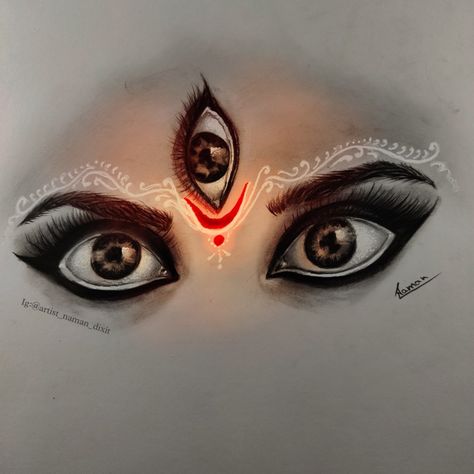 Durga Maa Eyes Painting, Eyes Drawing Creative, Durga Maa Pictures Drawing, Maa Kali Drawing Sketch, Durga Painting Artworks Pencil, Maa Durga Drawing Sketch Realistic, Durga Maa Eyes, Durga Goddess Drawing, Durga Maa Drawing Pencil