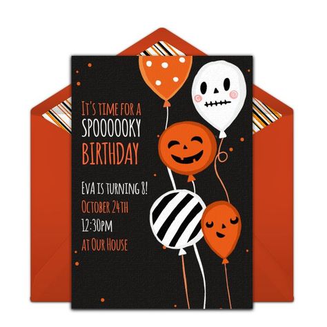 Vampire Birthday, Zombie Unicorn, Halloween Invitation Card, Spooky Birthday, Halloween Themed Birthday Party, Halloween Wedding Invitations, Balloon Invitation, Online Invitation, Halloween Birthday Invitations