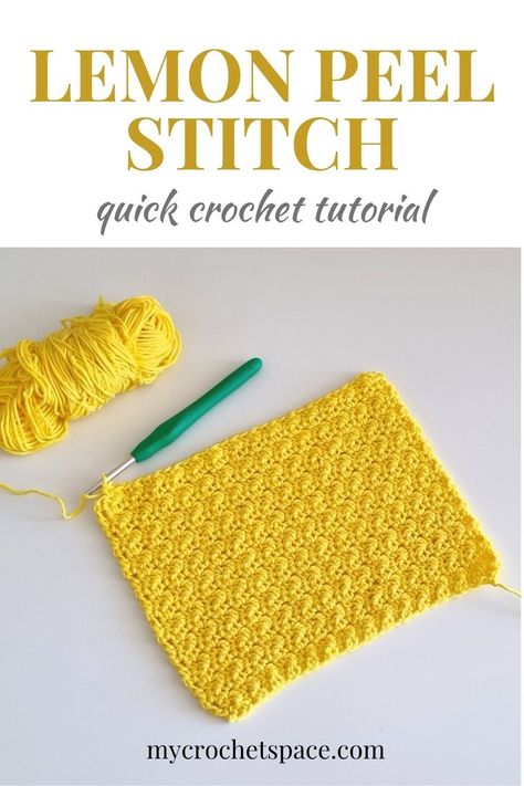 Orange Peel Crochet Stitch, Citrus Crochet Blanket, Lemon Peel Crochet Stitch, Lemon Stitch Crochet, Crochet Lemon Pattern Free, Lemon Crochet Pattern, Lemon Peel Stitch Crochet, Chunky Yarn Crochet Pattern, Crochet Lemon