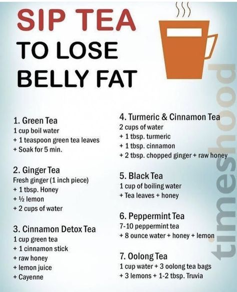 Tea To Lose Belly, Sip Tea, Fat Burning Tea, Belly Fat Overnight, Belly Fat Drinks, Healthy Teas, Healthy Drinks Recipes, Eat Smarter, Burn Belly Fat