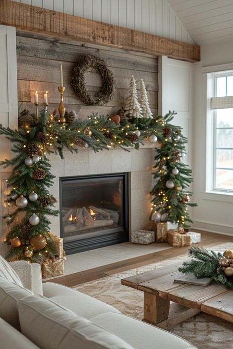 35 Neutral Christmas Decor Ideas for Elegant Holidays Cream Christmas Decor Ideas, Winter Decor Ideas For The Home Outside, Aspen Christmas Decor, Simple And Natural Christmas Decor, European Style Christmas Decor, Casual Christmas Decor, Apartment Christmas Decorations Ideas, Cozy Home Christmas Decor, Farmhouse Neutral Christmas Tree Decor