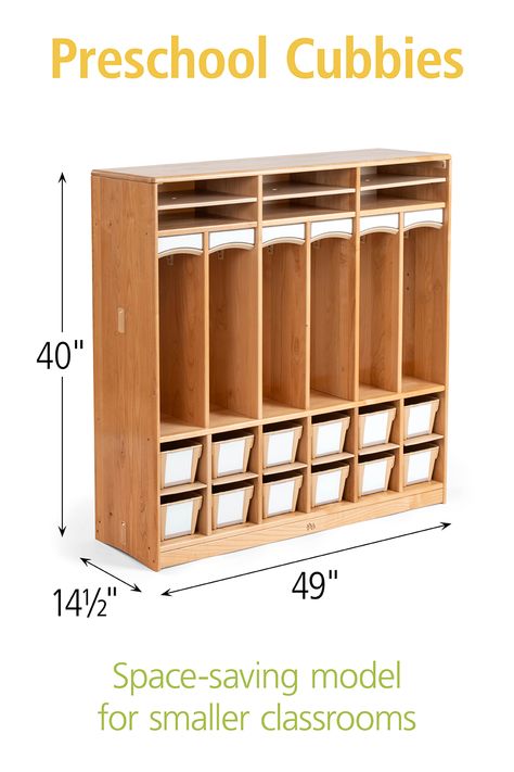 https://www.communityplaythings.com/products/classroom/cubbies-and-lockers/preschool-cubbies/compact-preschool-cubby-6?v=A264_G491 Daycare Cubbies, Preschool Classroom Organization, Preschool Cubbies, Classroom Cubbies, Kindergarten Classroom Organization, Mail Slots, Classroom Welcome, Toddler Classroom, Montessori Classroom