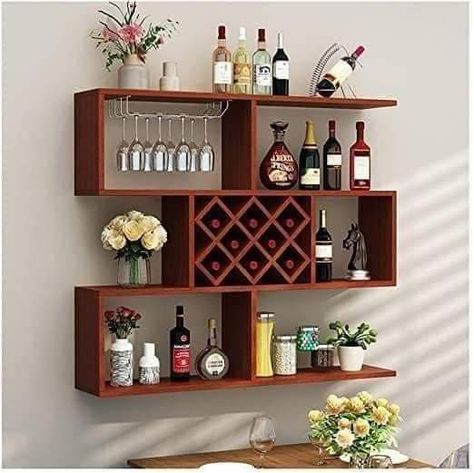 Wine Storage Wall, Mounted Wine Rack, Wine Rack Design, Home Bar Rooms, Diy Home Bar, Wine Rack Storage, Wooden Wine Rack, Wall Mounted Wine Rack, Wine Shelves