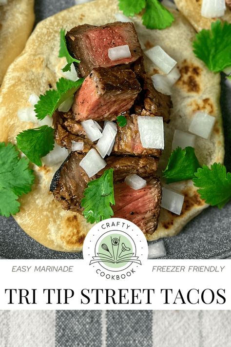 Steak Marinade For Tacos, Tri Tip Steak Marinade, Tri Tip Tacos, Chicken Al Pastor, Recipes For Beef, Detroit Style Pizza, Beef Cubed Steak, Street Taco Recipe, Ricotta Sauce