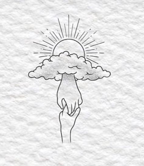 Snow Tattoo, Memorial Tattoo Designs, Tato Flash, Heaven Tattoos, Remembrance Tattoos, Cloud Tattoo, Dad Tattoos, Memorial Tattoo, Memorial Tattoos