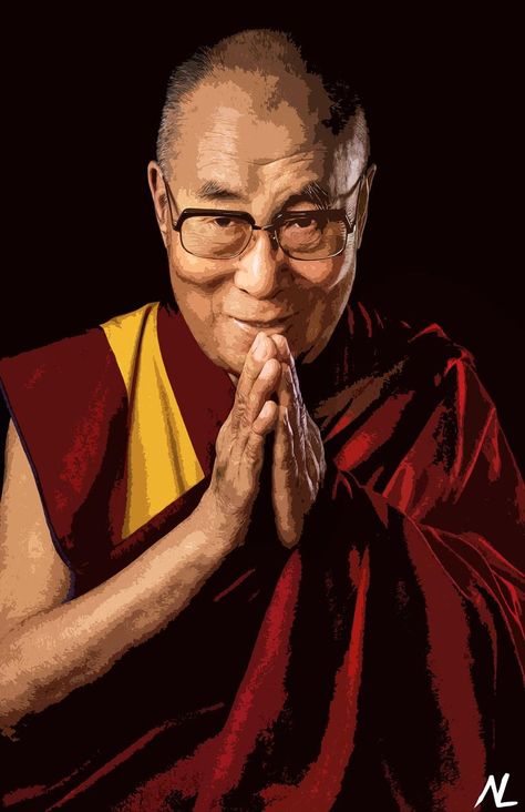 His Holiness the 14th Dalai Lama Celebrity Portrait | Etsy Office Cartoon, 14th Dalai Lama, Amazon Image, Pop Art Posters, Celebrity Portraits, Unframed Wall Art, Star Images, Sunset Painting, Dalai Lama