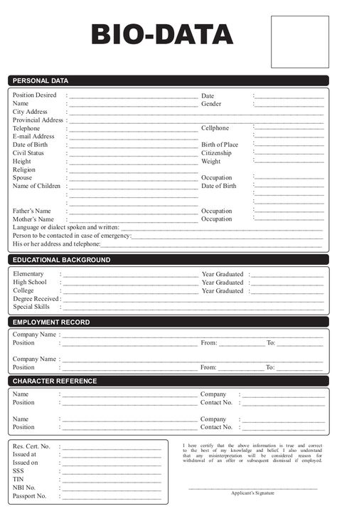 Bio data Form Philippines (copyrighted) Bio Data Form, Resume Format Free Download, Free Resume Format, Resume Form, Biodata Format Download, Marriage Biodata Format, Job Resume Format, Resume Format Download, Bio Data For Marriage