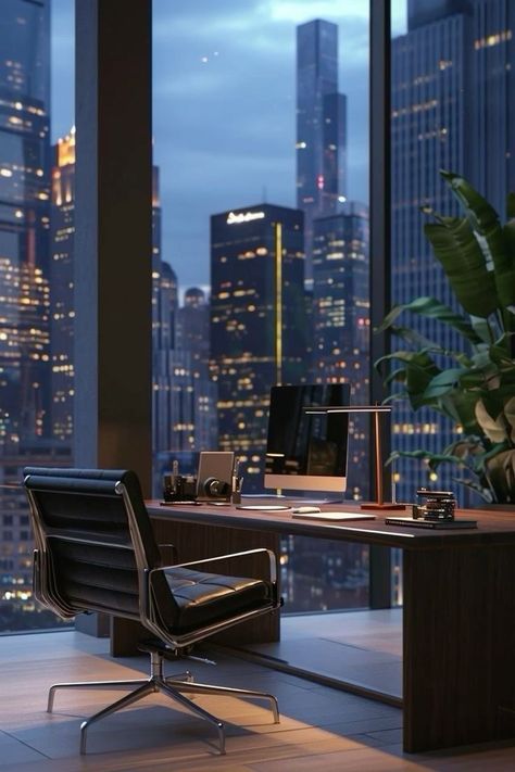 Office With A View, Office View, Ceo Office, Serene Environment, New York Office, City Office, Coastal City, Apartment Office, Luxury Office