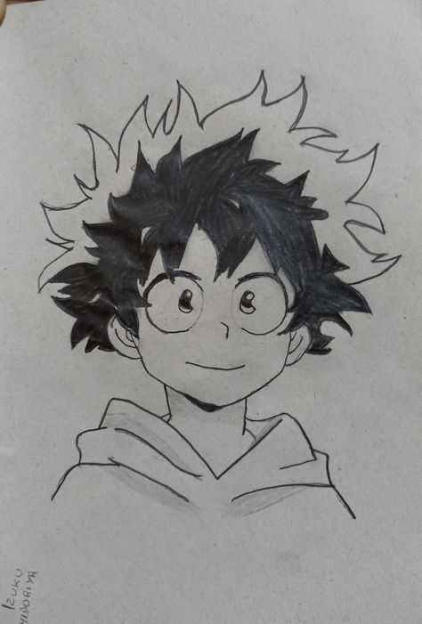 Izuku Midoriya Drawing Easy, Easy Anime Characters To Draw, My Hero Academia Drawing Ideas, How To Draw Deku, Anime Sketch Easy Pencil, Deku Drawing Sketch, Cute Small Things To Draw, Izuku Midoriya Drawing, Deku Sketch