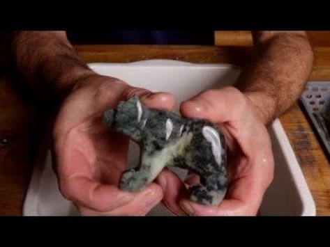 Beginner Soapstone Carving Bear How To Tutorial, Great for all ages! - YouTube Soapstone Carving, Bear Carving, Camping Crafts, Carving, Camping, Road