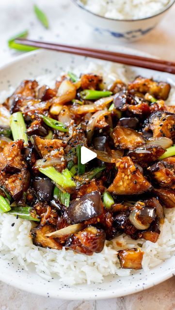 Rene Barker on Instagram: "This Simple Soyaki Eggplant 🍆 is a quick and delicious way to eat your veggies. Eggplant is marinated in Soyaki sauce before being pan-fried. Served over rice – this is a better than takeout recipe.

Comment “RECIPE” to get this recipe 🤗 or use the link in my bio

#thissavoryvegan #eggplant #eggplantrecipes #traderjoesrecipes #vegantraderjoes" Indian Eggplant Recipes, Takeout Food, Trader Joes Recipes, Rice Noodles, Eggplant Recipes, Asian Cooking, Trader Joes, Eggplant, How To Cook Chicken