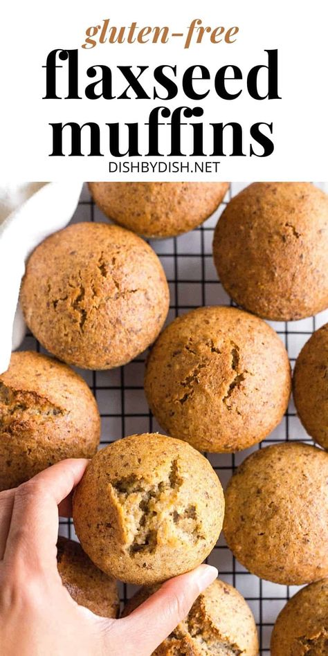 Slightly sweetened with a hint of cinnamon, these easy flaxseed muffins are tender with a moist crumb and perfect for breakfast or an anytime snack! Super easy to make, with flaxseed meal being the secret ingredient for extra fiber, this recipe for flax muffins is totally gluten-free and dairy-free too, but no one would know! Bake a batch or two and freeze to enjoy homemade muffins anytime! | flax muffins | flaxseed recipes | flax recipes | gluten free muffins | gluten free dairy free recipes Flax Meal Muffins, Flax Recipes, Flaxseed Recipes, Flaxseed Muffins, Gluten Free Dairy Free Muffins, Flax Seed Muffins, Flaxseed Bread, Flax Muffins, Muffins Gluten Free