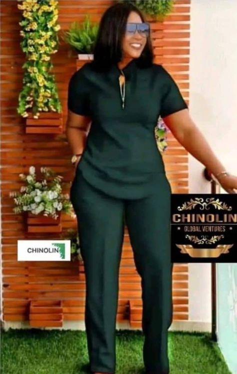 Female Senator Wears, Trouser And Top For Ladies, Two Piece Outfits Pants, Senator Wears, Blouse Ideas, African Wear Styles For Men, Latest African Men Fashion, 2piece Outfits, Short African Dresses