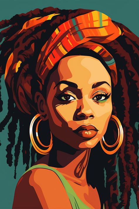 Pop Art Portraits Celebrities, Vector Portraits, Africa Art Design, Portraits Art, Afrique Art, African Paintings, Afrikaanse Kunst, African Art Paintings, Afrocentric Art