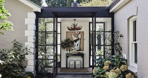 Cadence & Co (@cadenceandco_) • Instagram photos and videos Modern Mediterranean Garden, Steel Frame Doors, Modern Mediterranean Homes, Outdoor Gathering Space, Mediterranean Interior, Mediterranean Architecture, Plans Architecture, Mediterranean Style Homes, Meteor Garden 2018