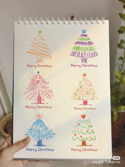 Christmas Cards Ideas Aesthetic, New Year Doodle 2024, 2024 Card Design, Artsy Christmas Cards, Diy Christmas Cards Aesthetic, Christmas Cards Handmade Aesthetic, Christmas Sketchbook Ideas, Aesthetic Christmas Cards Diy, Christmas Card Ideas Aesthetic