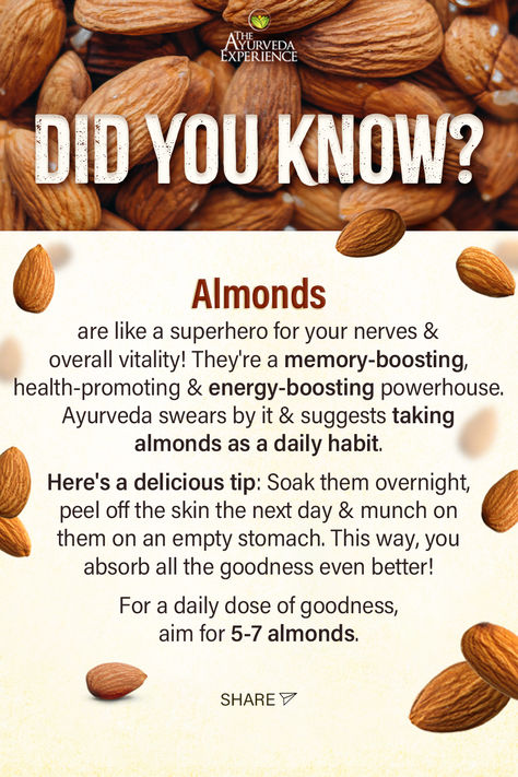 how to eat almonds for best benefits Almond Health Benefits, Benefits Of Almond Butter, Almonds Health Benefits, Almonds Benefits, Almond Butter Benefits, Benefits Of Almonds, The Ayurveda Experience, Health Benefits Of Almonds, Ayurvedic Lifestyle