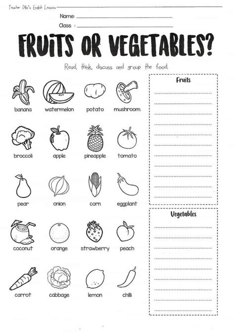 Ingles Kids, Kids Worksheet, Kids Vegetables, Farm Preschool, English Activities For Kids, English Worksheet, Fruits For Kids, Food Technology, Learning English For Kids