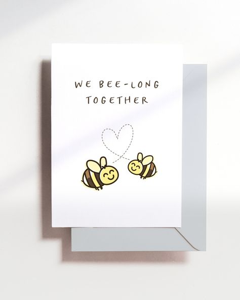 Homemade Cards For Anniversary, Cute Love Note Ideas For Him, We Bee Long Together, Homemade Just Because Cards, Pun Anniversary Card, Gifts Cards Ideas Creative, Anniversary Card Diy For Him, Anniversary Cute Cards, Cute Greeting Cards For Boyfriend