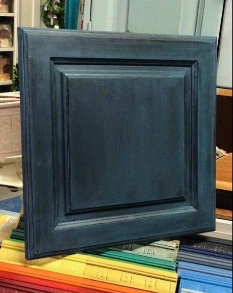 Aubusson Blue Greek Blue Cabinet Custom Purple Painted Lady, Chalk Paint Cabinets, Chalk Paint Kitchen Cabinets, Jelly Cabinet, Aubusson Blue, Buffet Makeover, Blue Chalk Paint, Painting Oak Cabinets, Black Chalk Paint