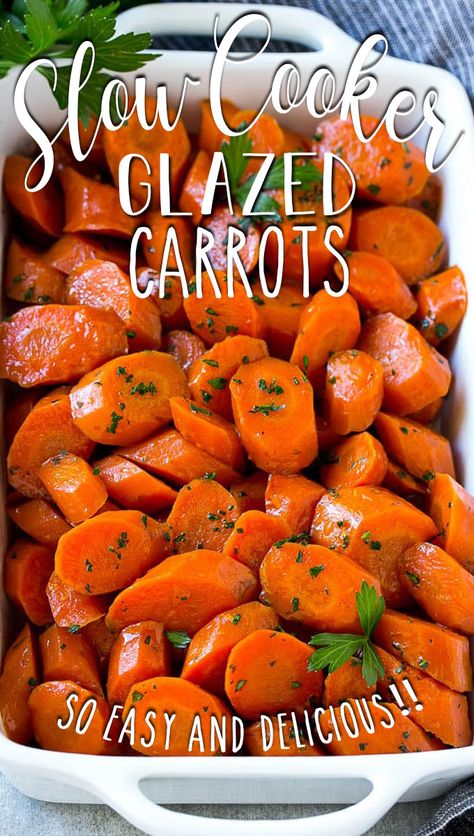 Vegetable Side Dishes For A Crowd Slow Cooker, Glazed Carrots Recipe Slow Cooker, Slow Cooker Carrot Recipes, Slow Cooker Glazed Carrots, Pulled Pork Side Dishes, Slow Cooker Carrots, Crockpot Glazed Carrots, Crockpot Carrots, Crockpot Dips