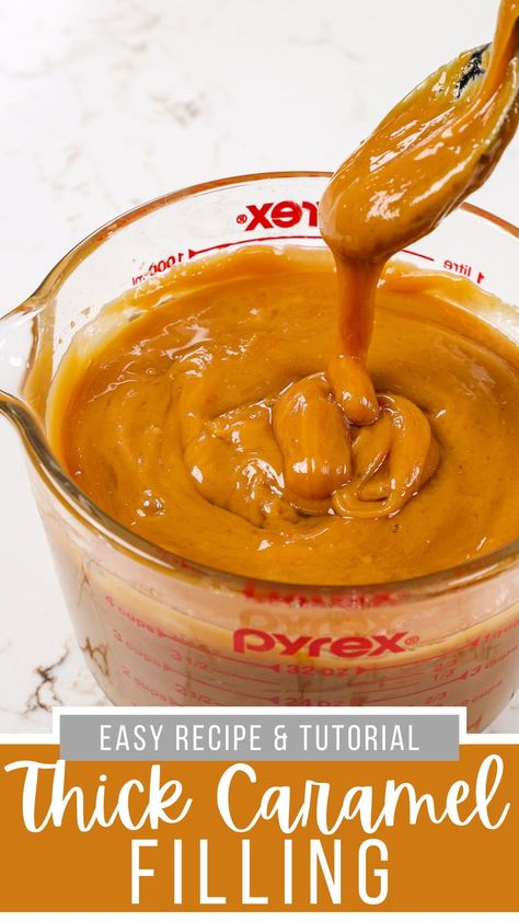 Caramel Cupcake Filling, Caramel Filling Recipe, Caramel Cake Filling, Caramel Sauces, Buttery Recipes, Whip Frosting, Pastry Cream Recipe, Sweet Sauces, Caramel Treats