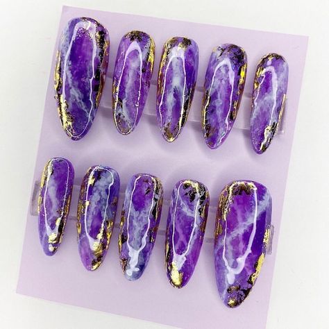 Amethyst Nails, Matte Purple Nails, Purple Nail Art, Black Acrylic Nails, February Nails, Purple Nail Designs, October Nails, Nail Polish Stickers, Galaxy Nails