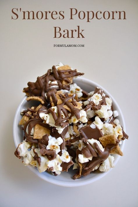 Popcorn Bark, Dessert Marshmallow, Smores Popcorn, Easy Smores, Marshmallow Popcorn, Healthy Afternoon Snacks, Popcorn Balls, Amazing Desserts, Snack Mix Recipes