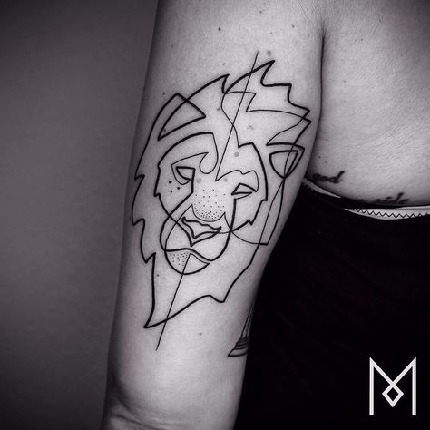 If #tattoos are going to last forever they should all look as good as @moganji's #linear and #minimalistic tattoo #designs. by designmilk Simple Line Tattoo, Mo Ganji, Mens Lion Tattoo, Design Tattoos, Men Tattoo, Leo Tattoos, Back Of Shoulder Tattoo, Incredible Tattoos, Tattoo Project