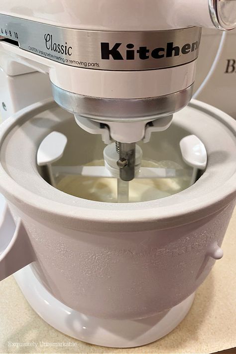 KitchenAid Ice Cream Maker Vanilla Ice Cream Recipe Kitchen Aid Ice Cream Recipes, Kitchenaid Ice Cream, Kitchen Aid Ice Cream, Kitchenaid Ice Cream Maker, Ice Cream Recipes Machine, Kitchen Aid Recipes, Mixer Recipes, Vanilla Ice Cream Recipe, Ice Cream Maker Recipes