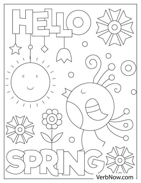 Free SPRING Coloring Pages Spring Coloring Sheets, Spring Preschool Activities, Spring Worksheet, Spring Drawing, Spring Printables, Spring Coloring Pages, Summer Coloring Pages, Free Coloring Sheets, Spring Preschool