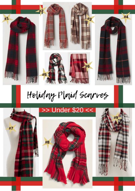 Holiday Plaid Scarves Under $20 - Christmas Plaid Scarf, Holiday Scarves, Xmas Outfit, Christmas Outfits Women, Holiday Plaid, Holiday Poster, White Turtleneck, Poster Ideas, Black Scarf